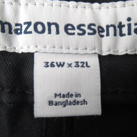 Amazon Essentials Black Relaxed  Fit 5 Pockets Men's Pants  36x32 - Picture 2 of 2